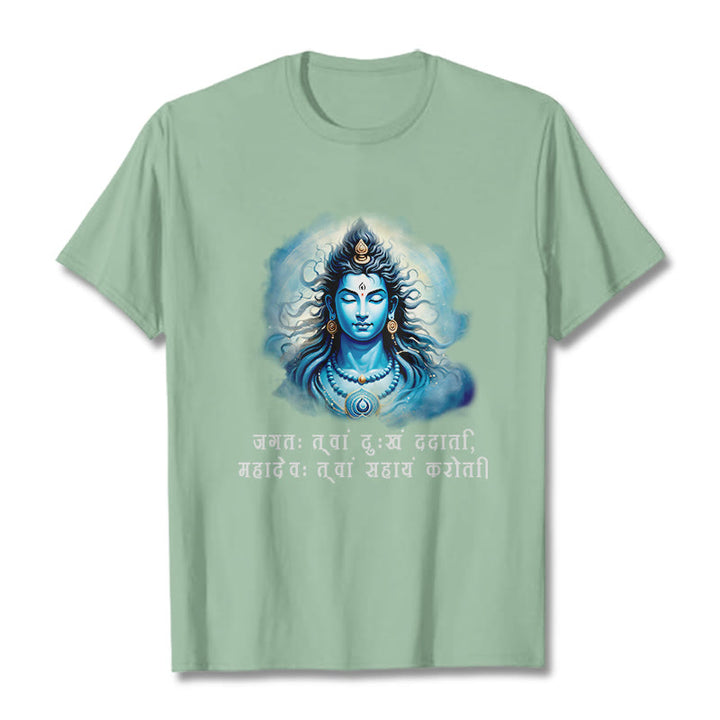 Buddha Stones Sanskryt Mahadev Przychodzi Ci Z Pomocą Koszulka T-shirt - PaleGreen - 2XL - image 14