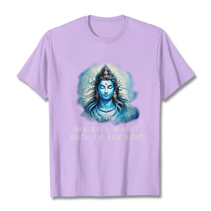 Buddha Stones Sanskryt Mahadev Przychodzi Ci Z Pomocą Koszulka T-shirt - Śliwka - 2XL - image 16