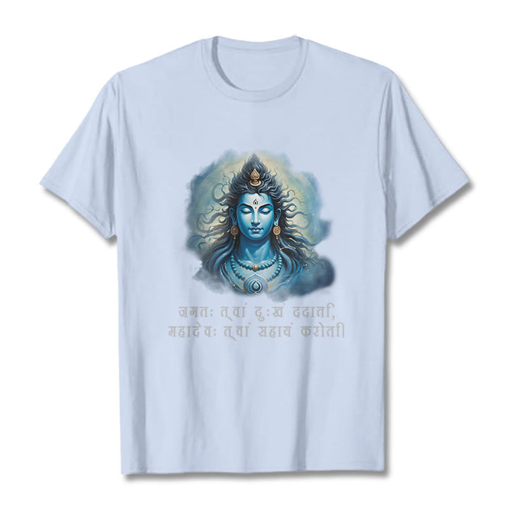 Buddha Stones Sanskryt Mahadev Przychodzi Ci Z Pomocą Koszulka T-shirt - Jasnoniebieski - 2XL - image 18