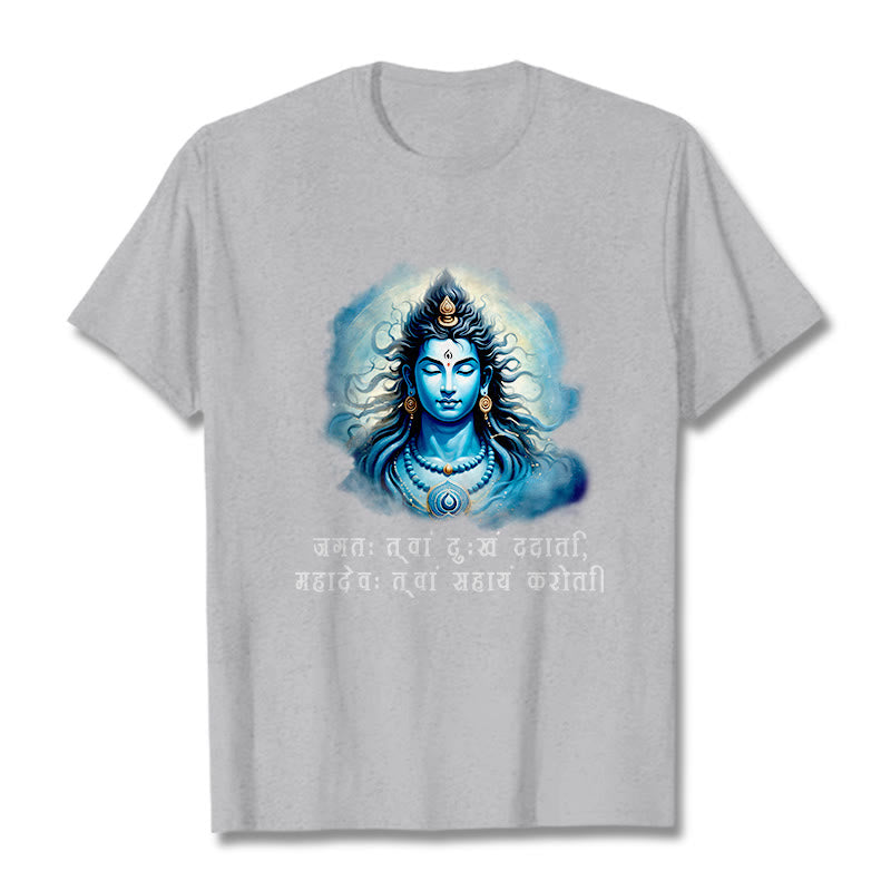 Buddha Stones Sanskryt Mahadev Przychodzi Ci Z Pomocą Koszulka T-shirt - Jasnoszary - 2XL - image 19