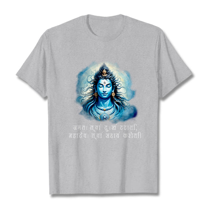 Buddha Stones Sanskryt Mahadev Przychodzi Ci Z Pomocą Koszulka T-shirt - Jasnoszary - 2XL - image 19