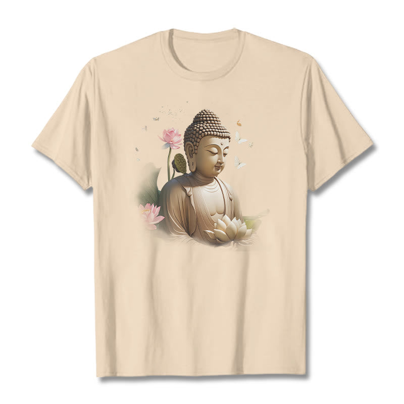 Buddha Stones Lotos Motyl Medytacja Budda Koszulka T-shirt - For - 2XL - image 7