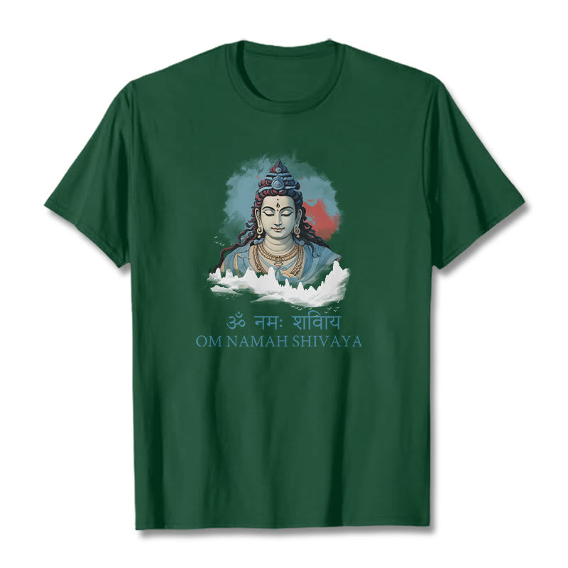 Koszulka z kolorowymi chmurami w sanskrycie OM NAMAH SHIVAYA Buddha Stones - ForestGreen - 2XL - image 9