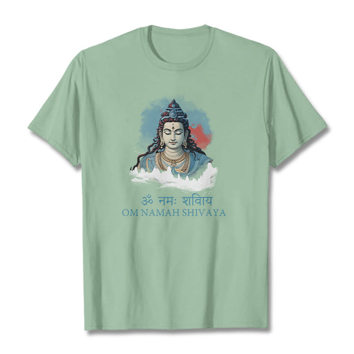 Koszulka z kolorowymi chmurami w sanskrycie OM NAMAH SHIVAYA Buddha Stones - PaleGreen - 2XL - image 14