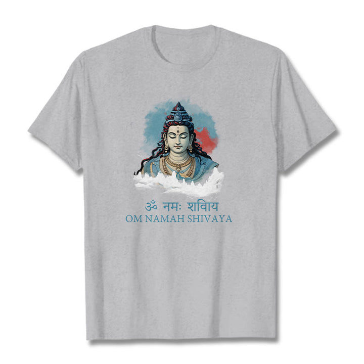 Koszulka z kolorowymi chmurami w sanskrycie OM NAMAH SHIVAYA Buddha Stones - Jasnoszary - 2XL - image 19
