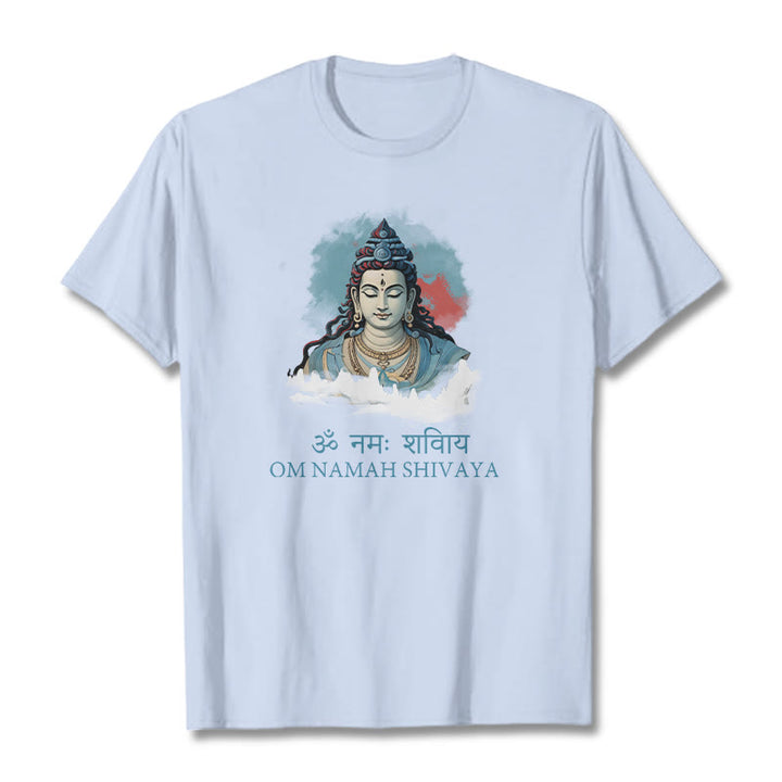 Koszulka z kolorowymi chmurami w sanskrycie OM NAMAH SHIVAYA Buddha Stones - Jasnoniebieski - 2XL - image 17