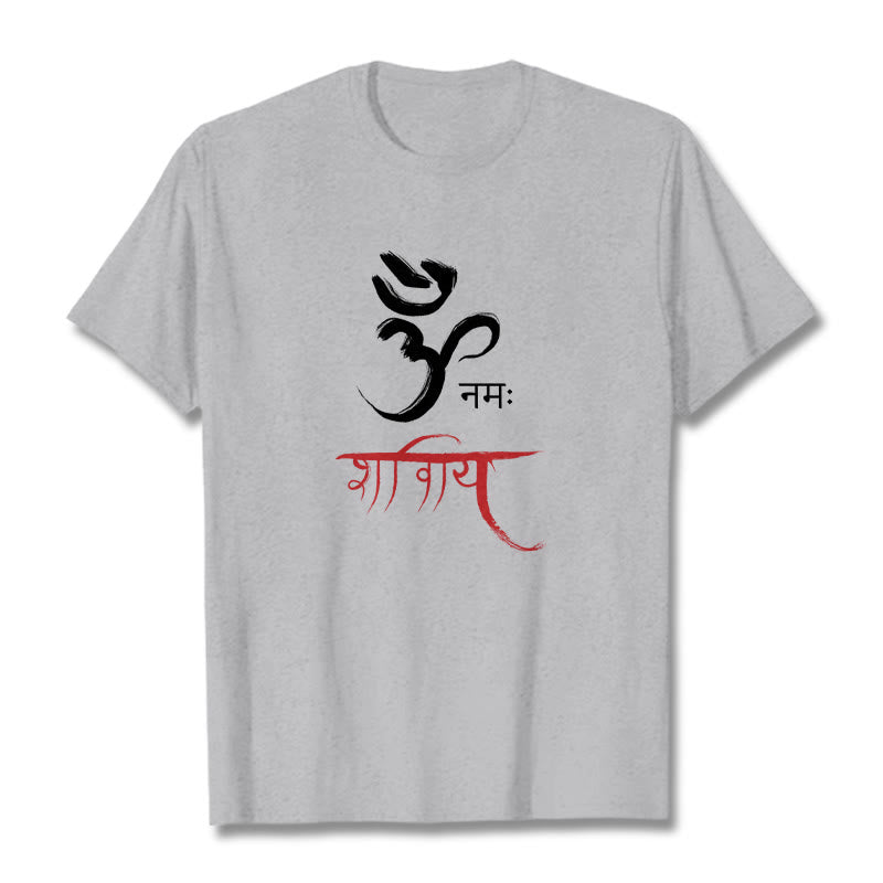T-shirt z Buddha Stones OM NAMAH SHIVAYA - Jasnoszary - 2XL - image 0