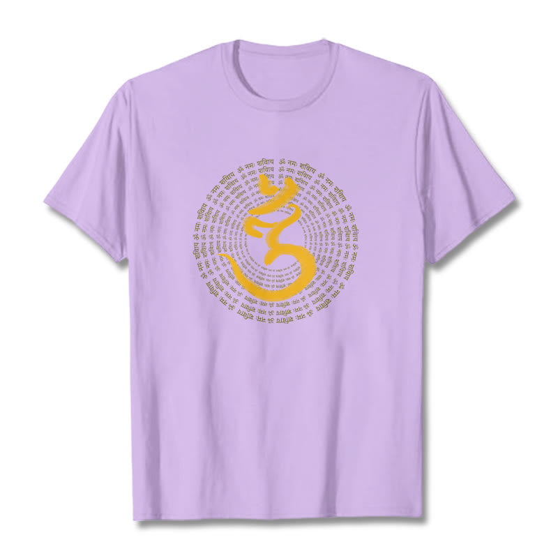 Buddha Stones 108 OM NAMAH SHIVAYA Mantra Sanskryt Tee - Śliwka - 2XL - image 13
