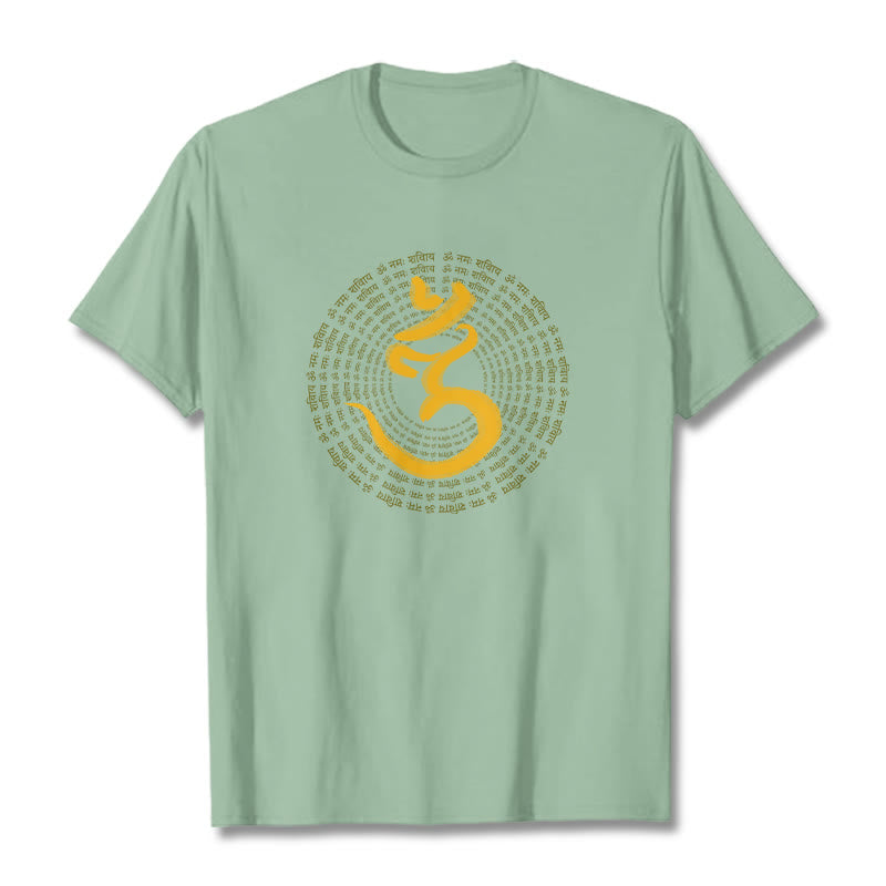 Buddha Stones 108 OM NAMAH SHIVAYA Mantra Sanskryt Tee - PaleGreen - 2XL - image 16