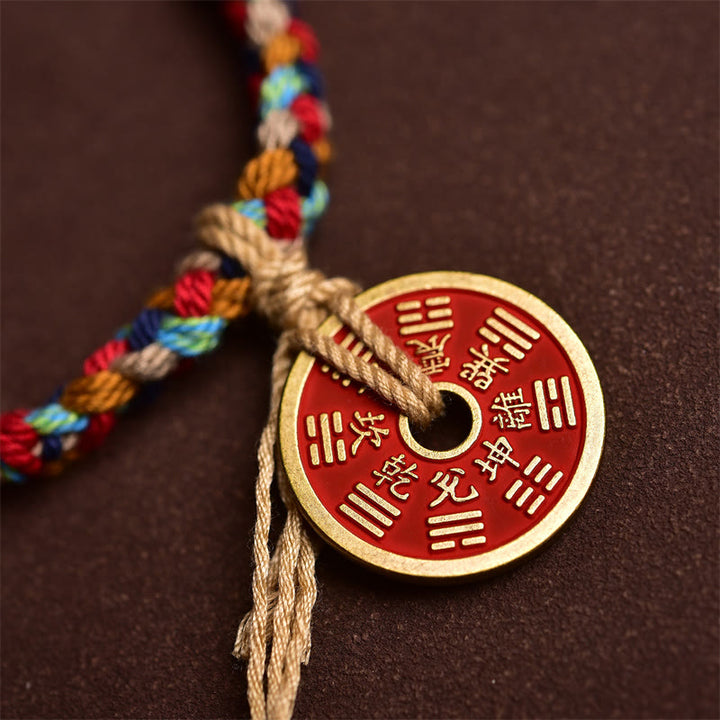 Bransoletka z wielokolorowej liny Bagua Harmony z Buddha Stones wykonana ręcznie
