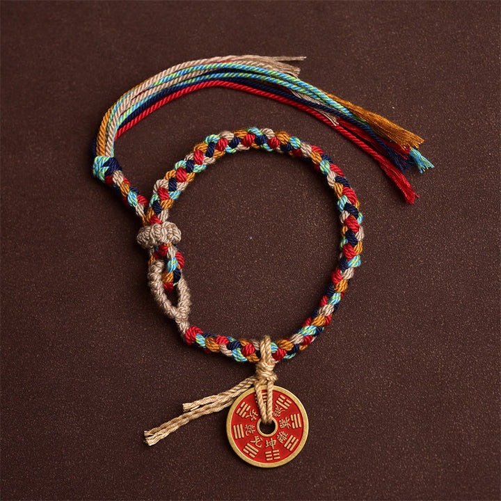 Bransoletka z wielokolorowej liny Bagua Harmony z Buddha Stones wykonana ręcznie