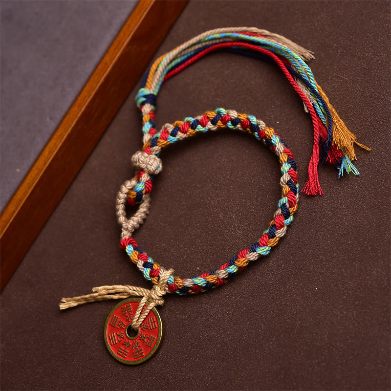 Bransoletka z wielokolorowej liny Bagua Harmony z Buddha Stones wykonana ręcznie
