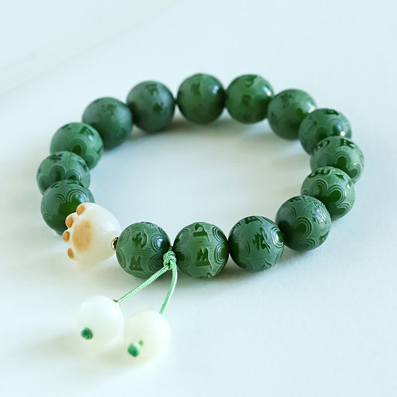 Buddha Stones Nasiona Bodhi Om Mani Padme Hum Rzeźbiona Bransoletka Harmonii