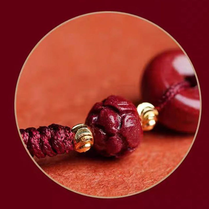 Bransoletka z plecionej liny Buddha Stones z ręcznie robionej klamry Cinnabar Peace Buckle Lotus Calm Blessing