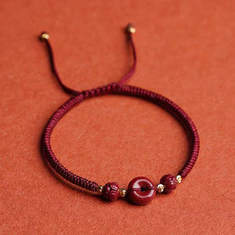 Bransoletka z plecionej liny Buddha Stones z ręcznie robionej klamry Cinnabar Peace Buckle Lotus Calm Blessing