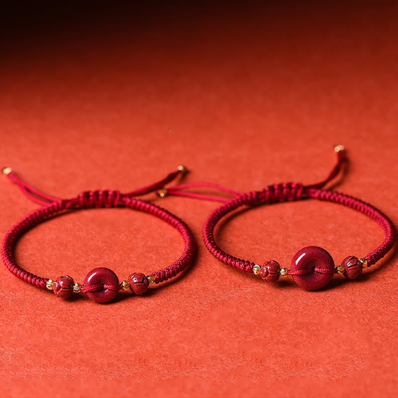 Bransoletka z plecionej liny Buddha Stones z ręcznie robionej klamry Cinnabar Peace Buckle Lotus Calm Blessing