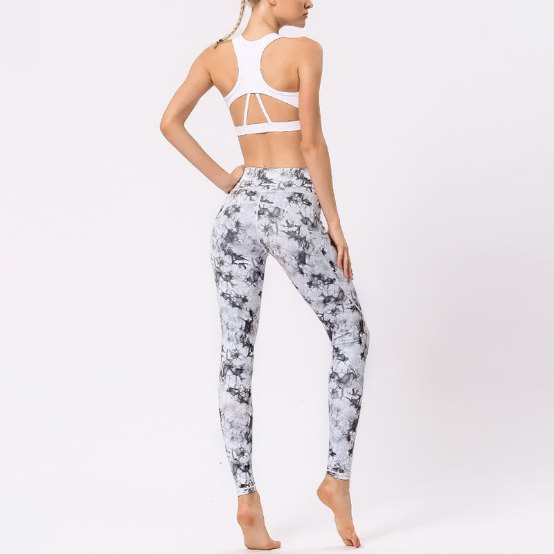 Buddha Stones Kolorowe Spodnie Nadruk Sportowe Ćwiczenia Fitness Legginsy Damskie Spodnie Do Jogi - image 17