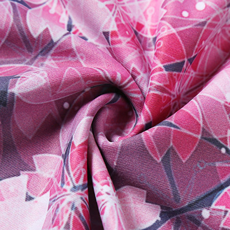 Buddha Stones Wiśni Sakura Lines Print Sportowe Joga Skrócone Legginsy Damskie Spodnie Capri Do Jogi - image 7