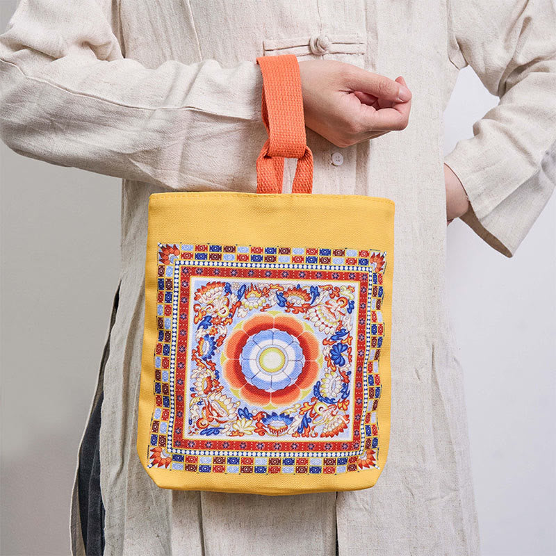 Buddha Stones Dunhuang Latające Apsaras Lotosowe Posągi Buddy Płócienna Torebka - image 1