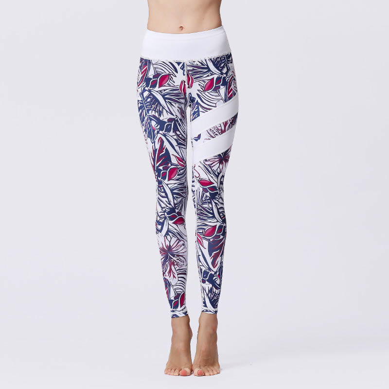 Kamienie Buddha Stones Kwiatów Liście Nadruk Sport Ćwiczenia Fitness Wysoki Stan Legginsy Damskie Spodnie Do Jogi - Lawenda - US8-10, UK/AU12-14, EU40-42 (XL) - image 47
