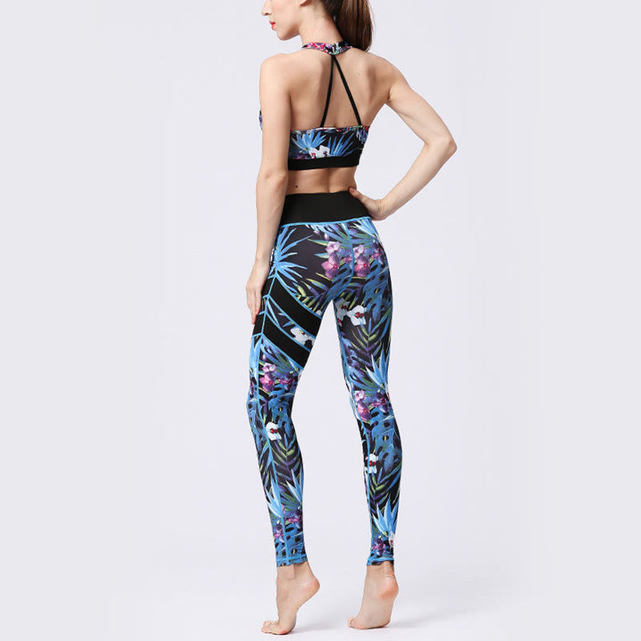 Kamienie Buddha Stones Kwiatów Liście Nadruk Sport Ćwiczenia Fitness Wysoki Stan Legginsy Damskie Spodnie Do Jogi - image 24