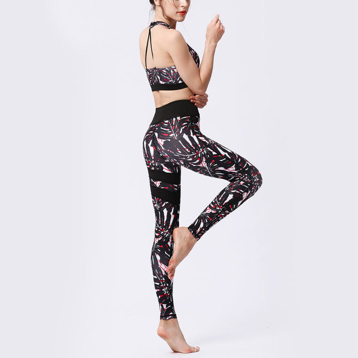 Kamienie Buddha Stones Kwiatów Liście Nadruk Sport Ćwiczenia Fitness Wysoki Stan Legginsy Damskie Spodnie Do Jogi - image 28