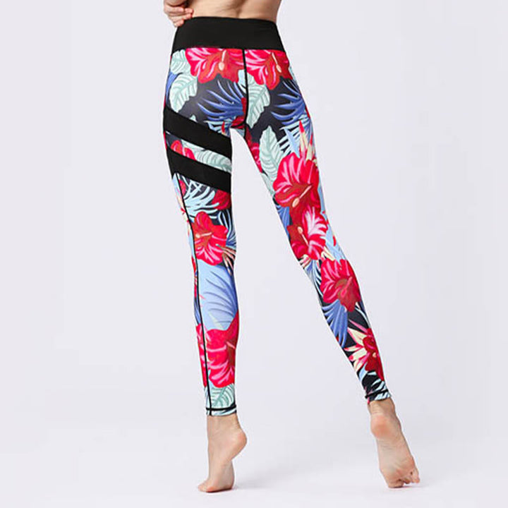 Kamienie Buddha Stones Kwiatów Liście Nadruk Sport Ćwiczenia Fitness Wysoki Stan Legginsy Damskie Spodnie Do Jogi - image 32