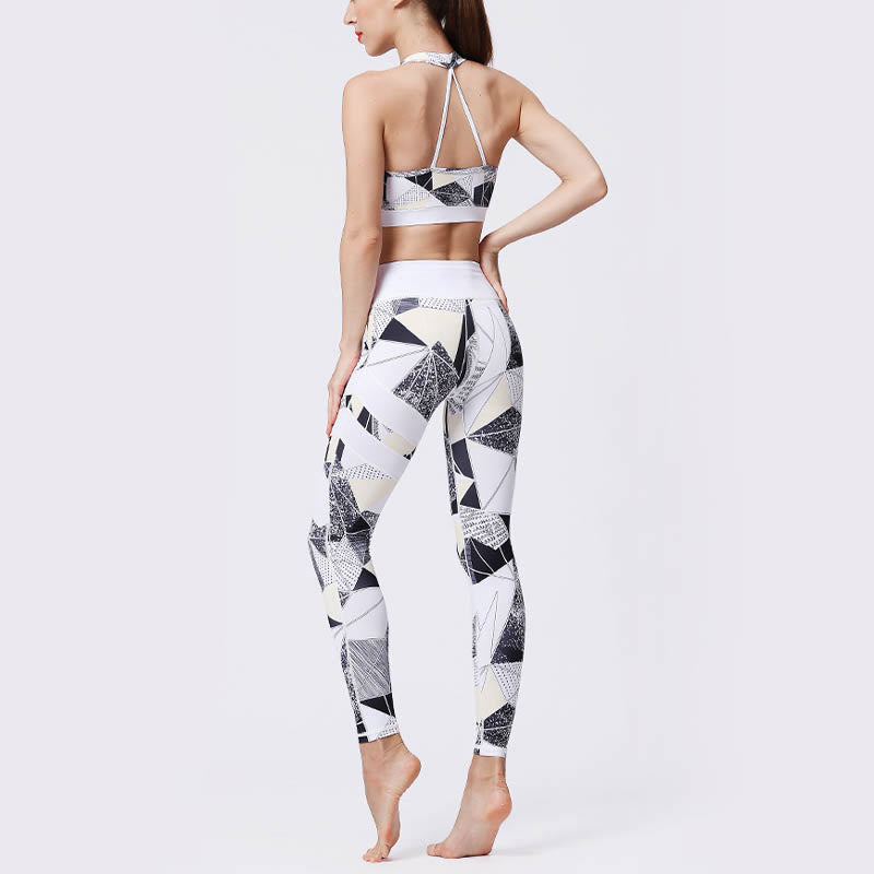 Kamienie Buddha Stones Kwiatów Liście Nadruk Sport Ćwiczenia Fitness Wysoki Stan Legginsy Damskie Spodnie Do Jogi - image 45
