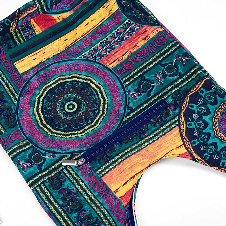 Buddha Stones Niebieski Kwiat Wzór Bawełna Torba Crossbody Torba Na Ramię