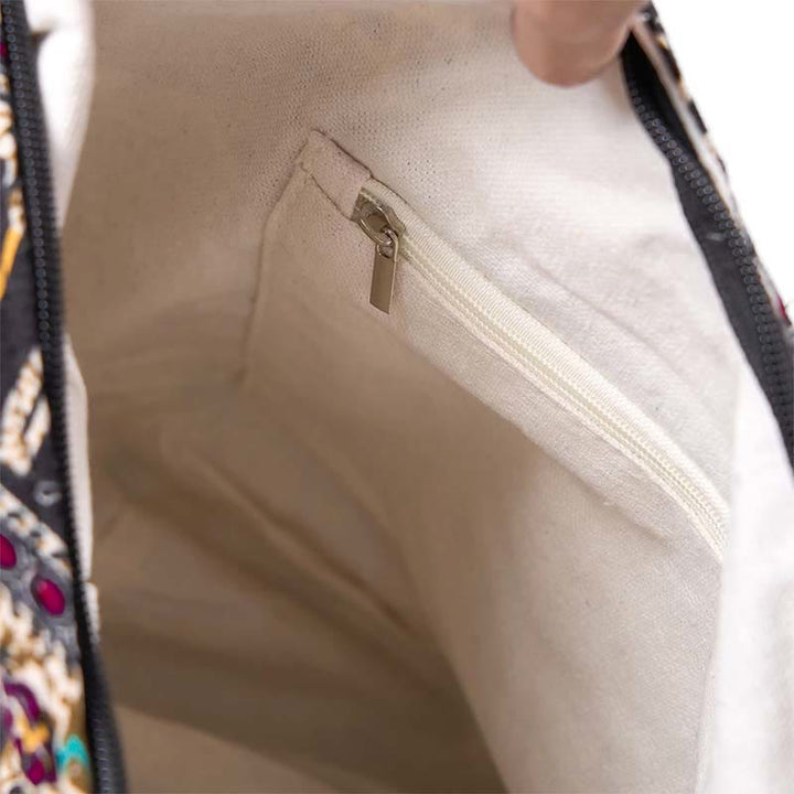 Torebka na ramię z bawełny Buddha Stones Elephant Stripes Crossbody