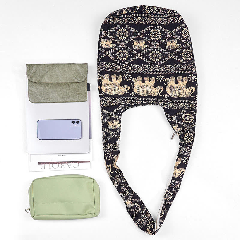 Torebka na ramię z bawełny Buddha Stones Elephant Stripes Crossbody