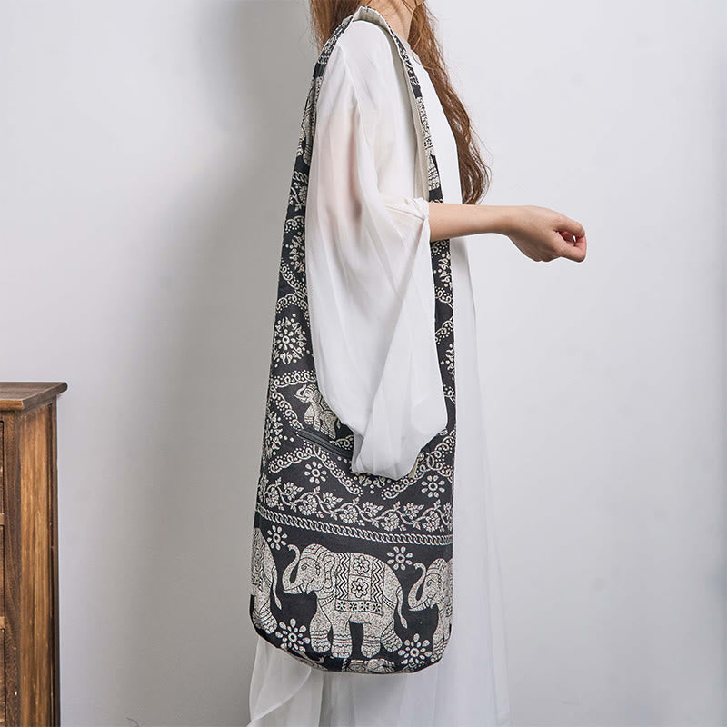 Torebka na ramię z bawełny Buddha Stones Elephant Stripes Crossbody