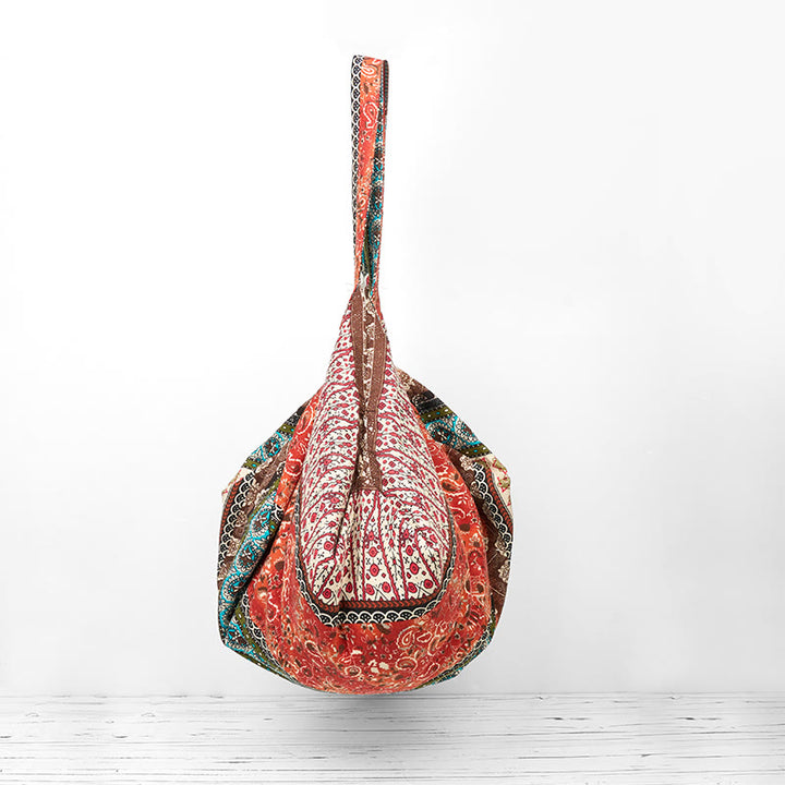 Torba na ramię z bawełny w kolorowe paski z motywem Buddha Stones - image 5