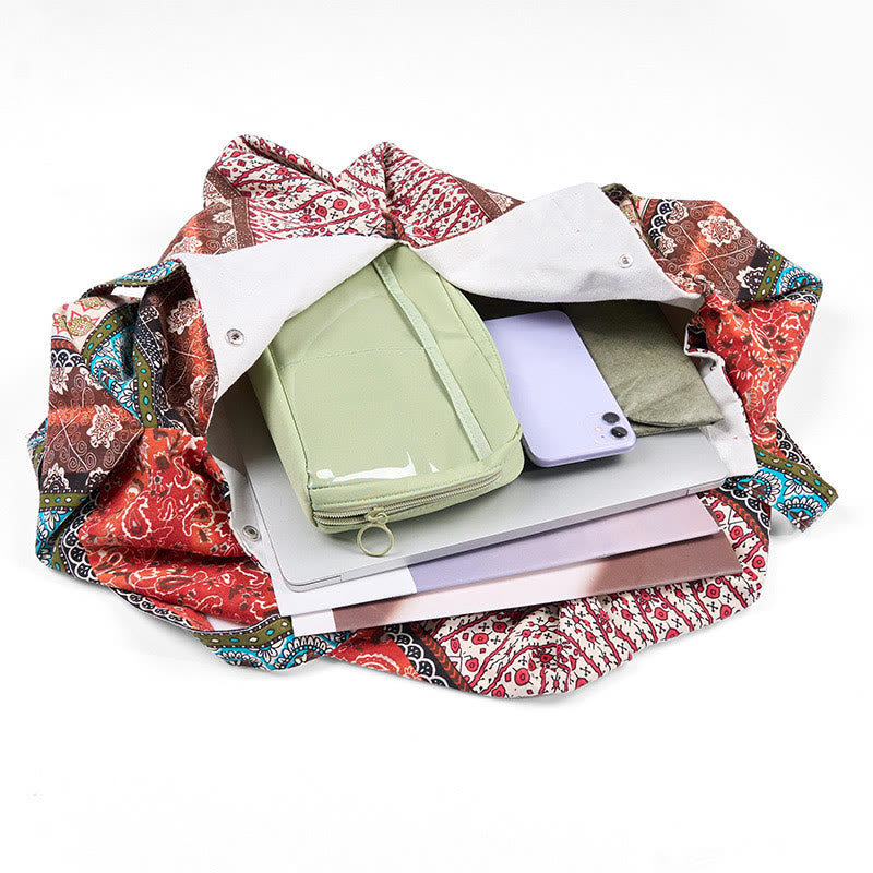 Torba na ramię z bawełny w kolorowe paski z motywem Buddha Stones - image 6