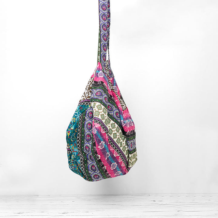 Torba na ramię z bawełny w kolorowe paski z motywem Buddha Stones - image 14