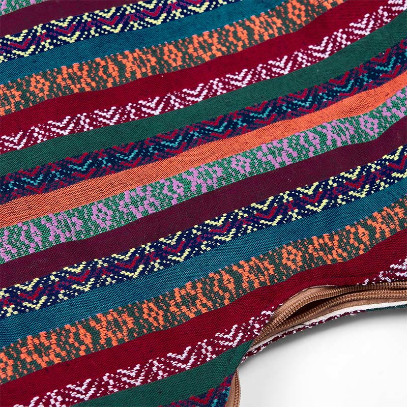 Buddha Stones Kolorowe Geometryczne Paski Wzór Bawełniana Torba Crossbody Torba Na Ramię