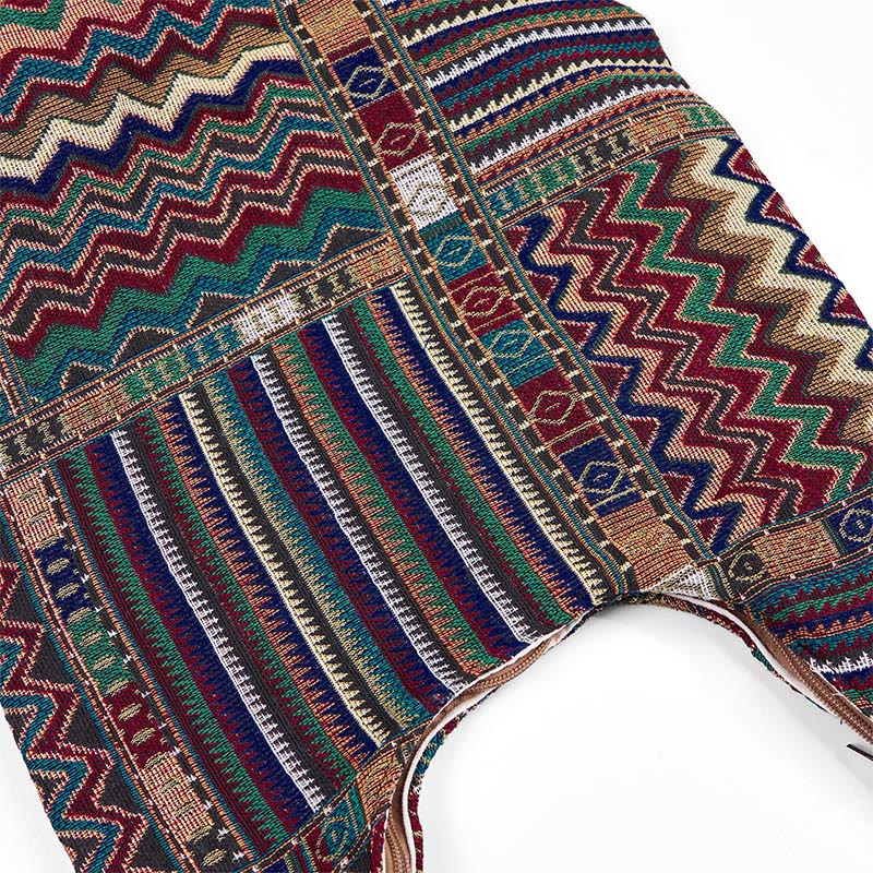 Buddha Stones Zielono-brązowe fale Wzór Bawełniana Torba Crossbody Torba na Ramię