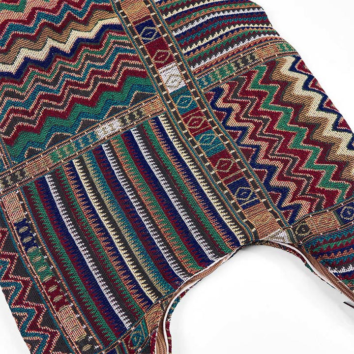 Buddha Stones Zielono-brązowe fale Wzór Bawełniana Torba Crossbody Torba na Ramię