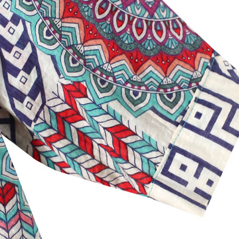 Koszula damska z pół-guzikiem w kształcie mandali z Buddha Stones