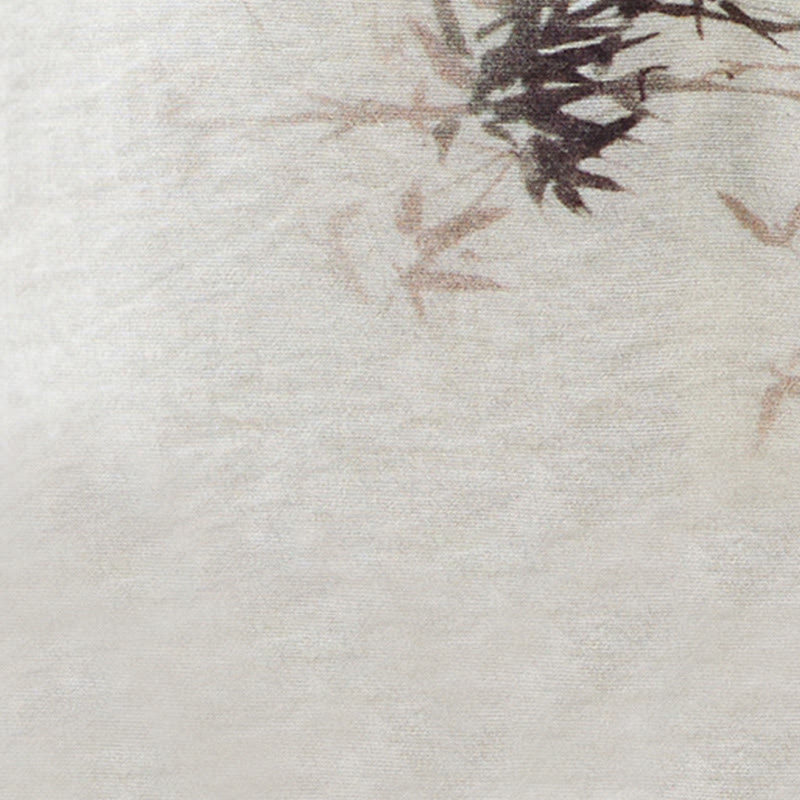 Koszula z nadrukiem liści bambusa Buddha Stones z dekoltem w serek, sznurowana, z żabim guzikiem - image 13