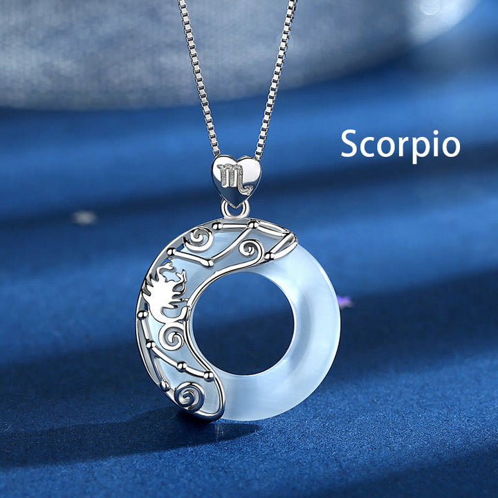 Buddha Stones 925 Srebro Sterling 12 Konstelacji Zodiaku Kocie Oko Miłość Wsparcie Naszyjnik Wisiorek