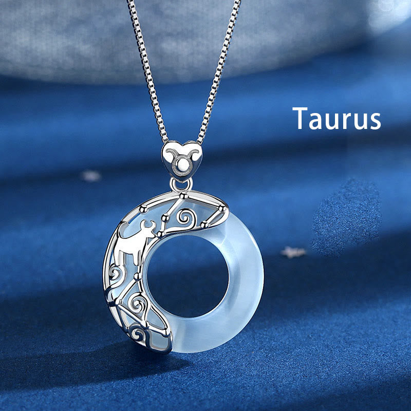 Buddha Stones 925 Srebro Sterling 12 Konstelacji Zodiaku Kocie Oko Miłość Wsparcie Naszyjnik Wisiorek
