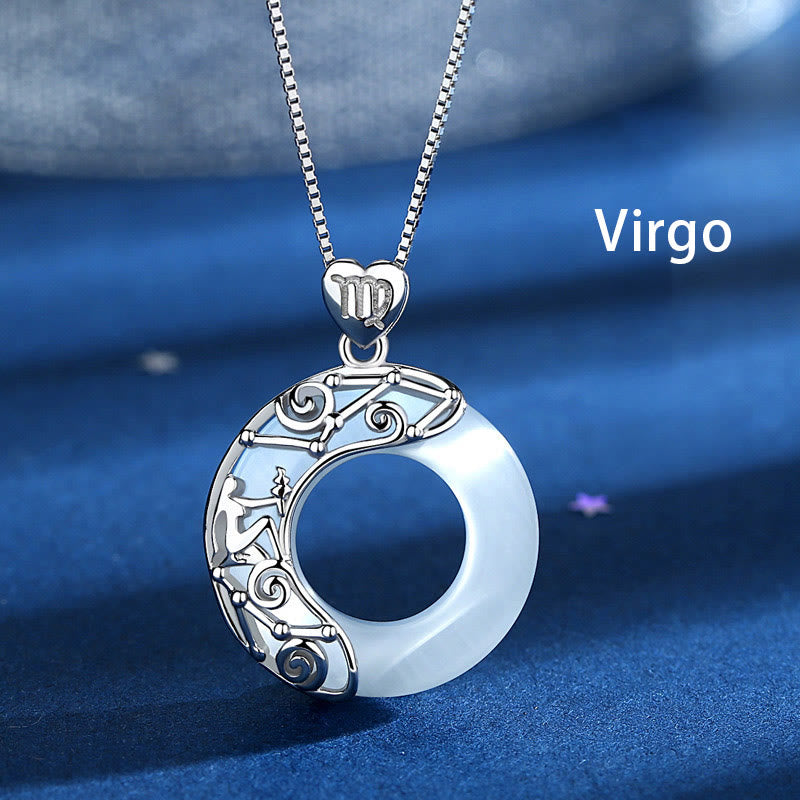 Buddha Stones 925 Srebro Sterling 12 Konstelacji Zodiaku Kocie Oko Miłość Wsparcie Naszyjnik Wisiorek