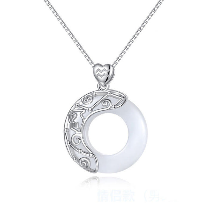 Buddha Stones 925 Srebro Sterling 12 Konstelacji Zodiaku Kocie Oko Miłość Wsparcie Naszyjnik Wisiorek