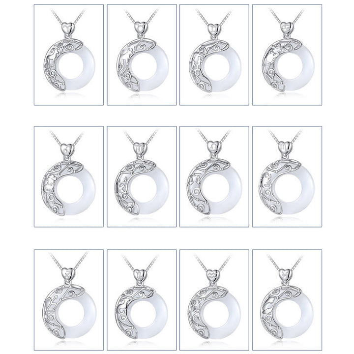 Buddha Stones 925 Srebro Sterling 12 Konstelacji Zodiaku Kocie Oko Miłość Wsparcie Naszyjnik Wisiorek