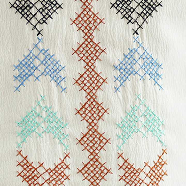 Buddha Stones Retro Haftowany Top z Dekoltem w Serek i Frędzlami - image 9