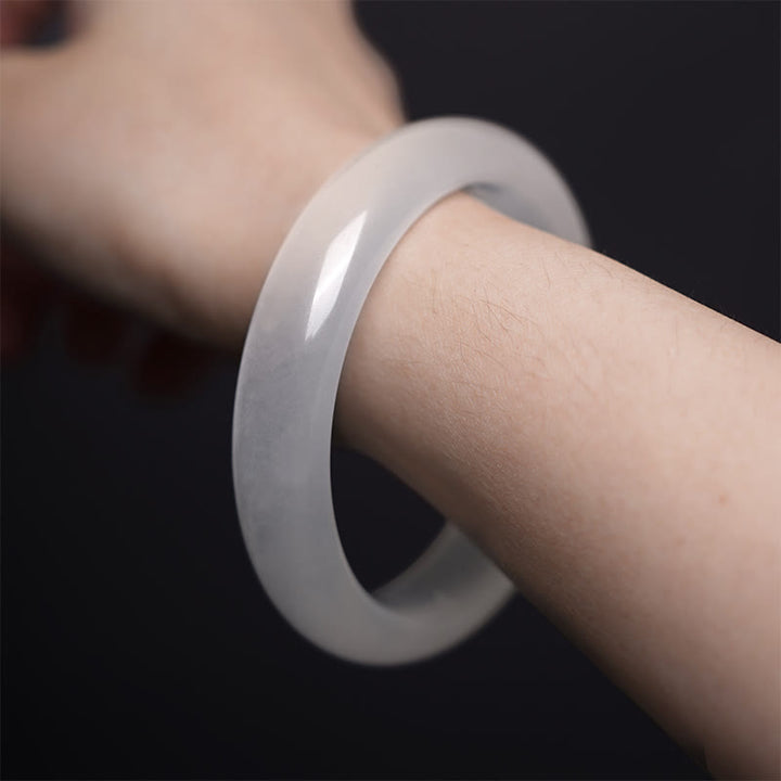 Buddha Stones Naturalny Złoty Jedwabny Jadeit Bransoletka Bogactwo Szczęście Bangle