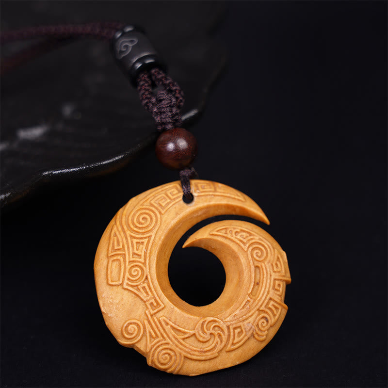 Buddha Stones Drewno Hebanowe Drzewo Sandałowe Szczęście Poprawia Wzór Projektu Naszyjnik Wisiorek Pokoju