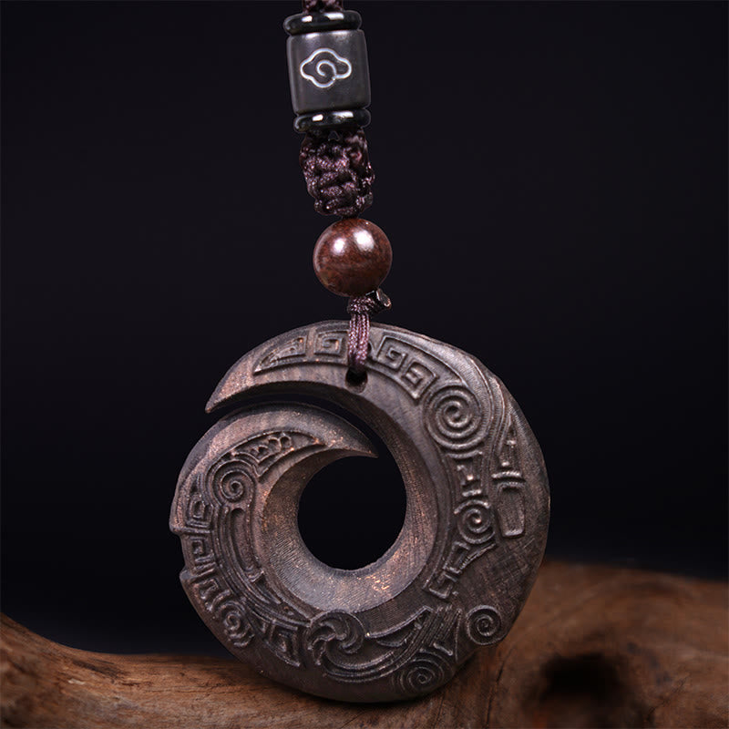 Buddha Stones Drewno Hebanowe Drzewo Sandałowe Szczęście Poprawia Wzór Projektu Naszyjnik Wisiorek Pokoju