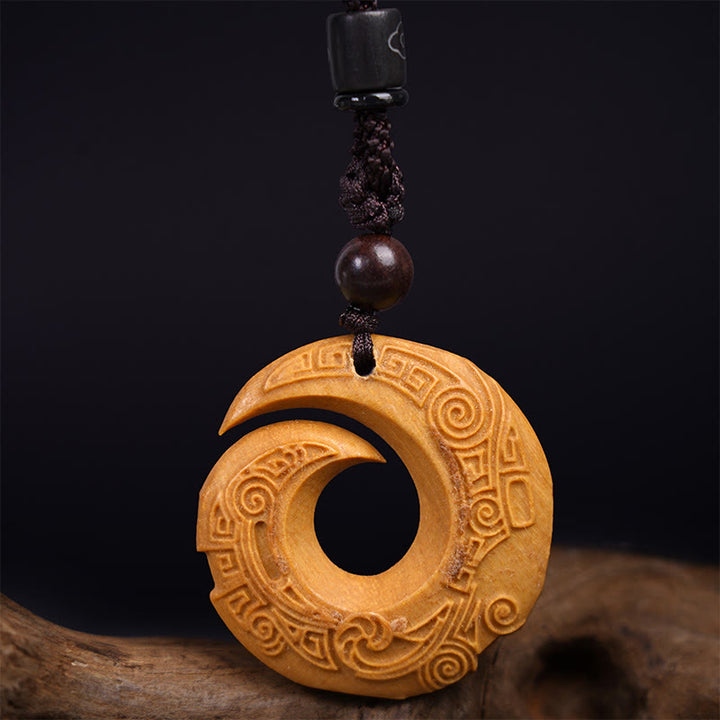 Buddha Stones Drewno Hebanowe Drzewo Sandałowe Szczęście Poprawia Wzór Projektu Naszyjnik Wisiorek Pokoju